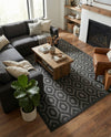 Garden Lattice Charm Collection Area Rug - Arbor (Charcoal) Rectangle Charcoal  lifestyle 9