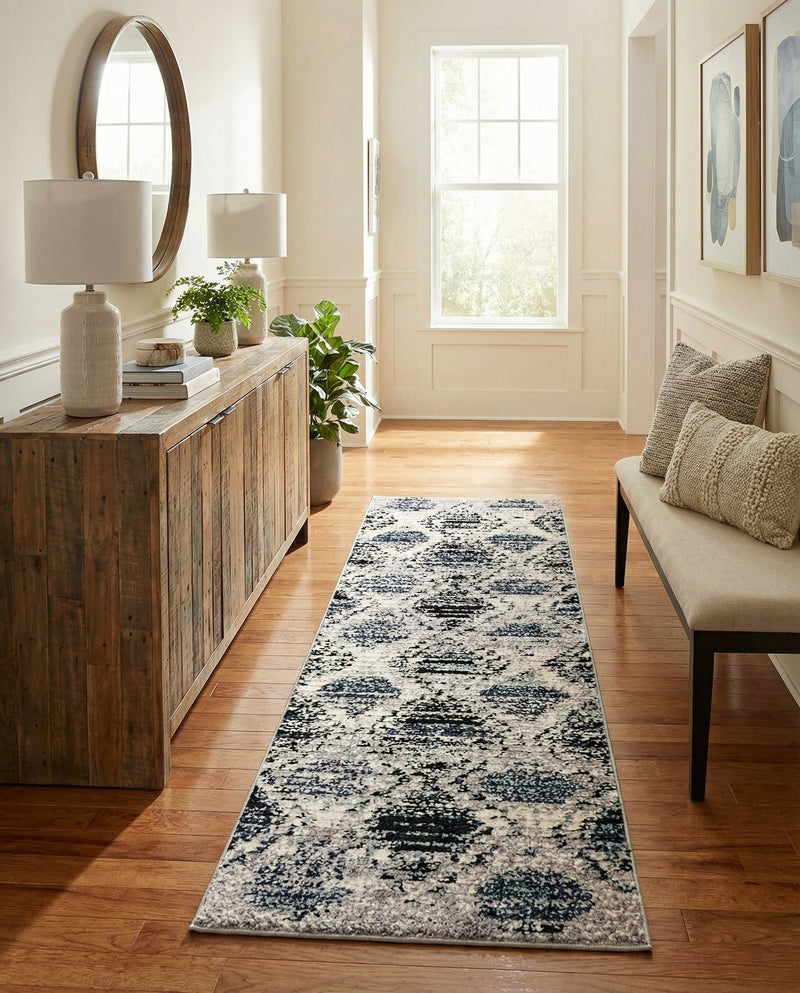 Marrakech Mosaic Collection Area Rug -  Atlas Runner Blue Gray  lifestyle 33