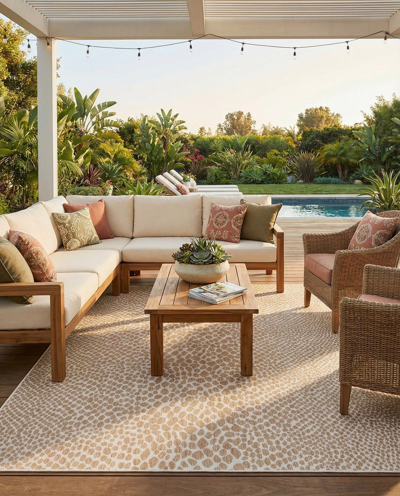 Urban Oasis Rugs Collection Area Rug -  Terrace (Dark Beige) Rectangle Dark Beige  lifestyle 10