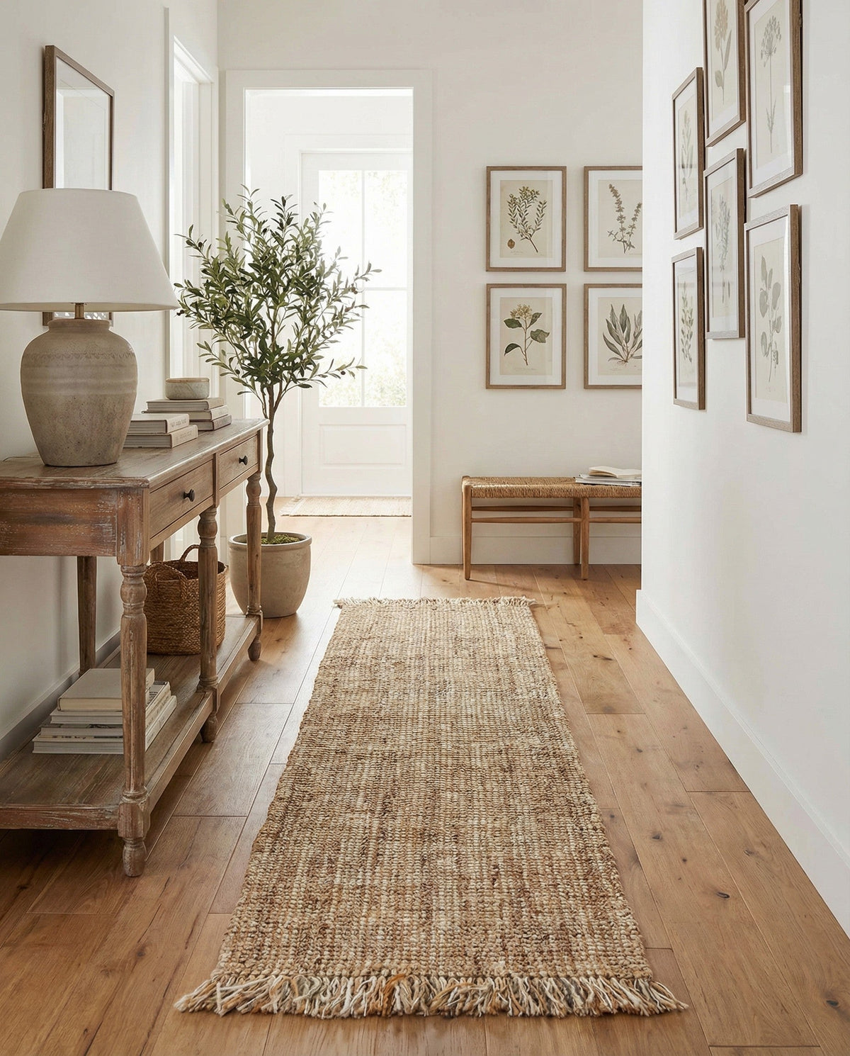 Savannah Jute Collection Area Rug - Tahoe Runner Natural  lifestyle 45