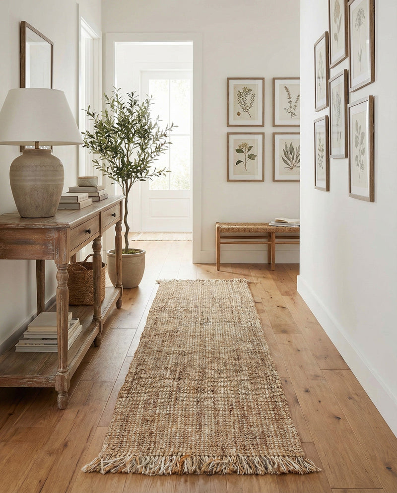 Savannah Jute Collection Area Rug - Tahoe Runner Natural  lifestyle 45