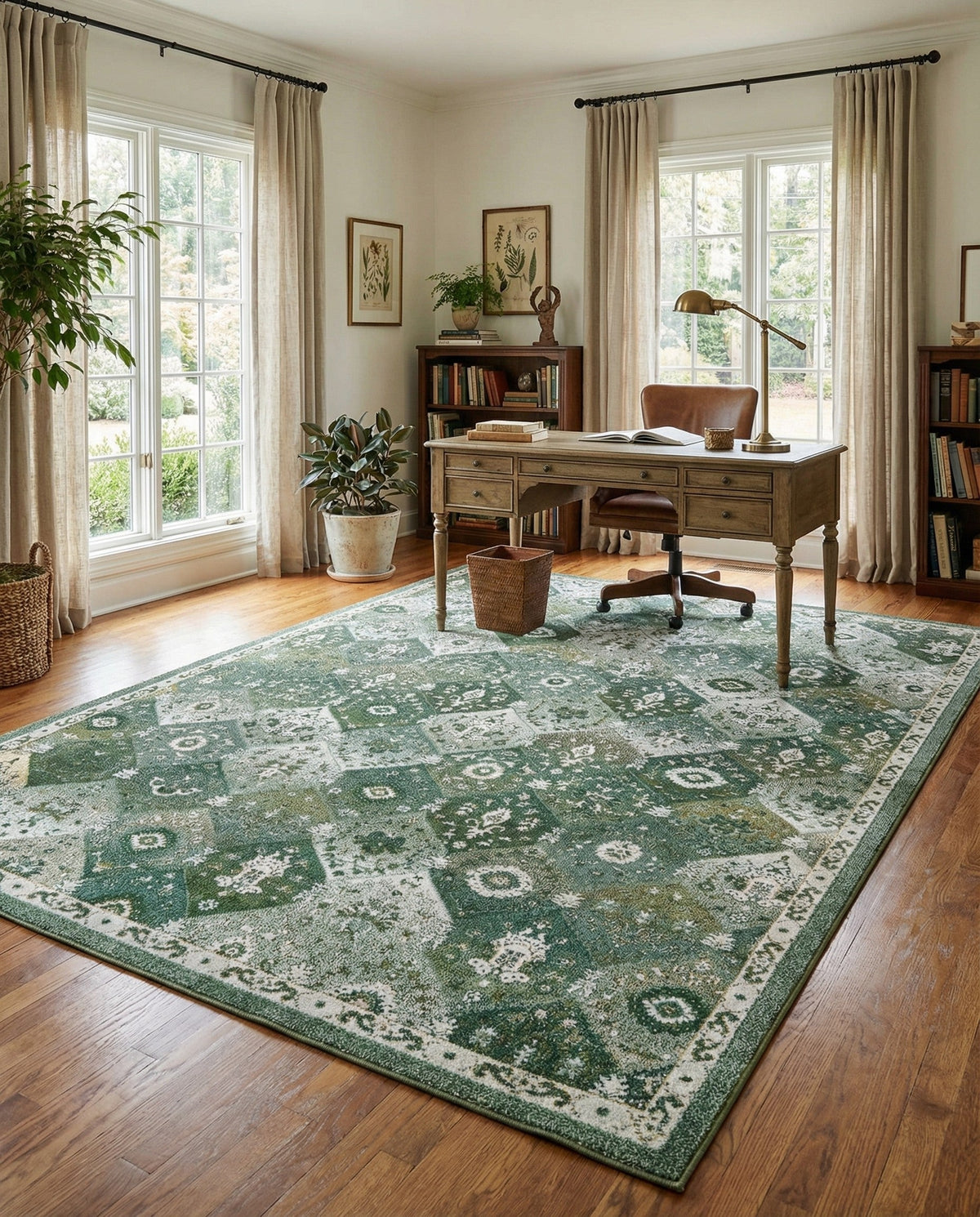 Brighton Terrace Collection Area Rug -  Rottingdean (Green) Rectangle Green  lifestyle 10