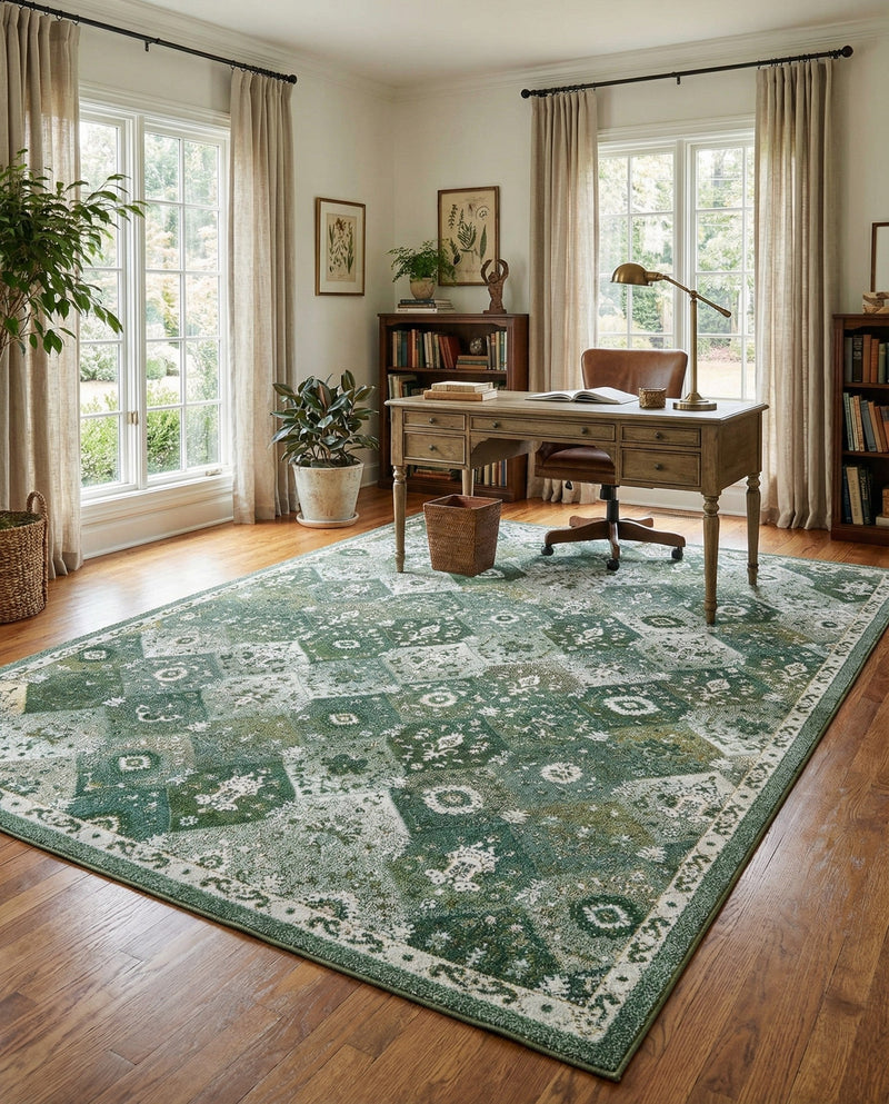 Brighton Terrace Collection Area Rug -  Rottingdean (Green) Rectangle Green  lifestyle 10