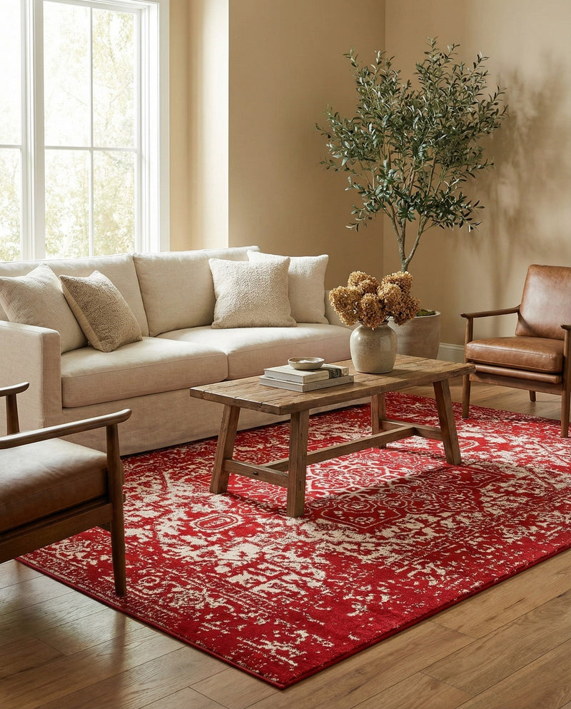 Georgetown Rugs Collection Area Rug - Dupont (Red) Rectangle Red  lifestyle 5
