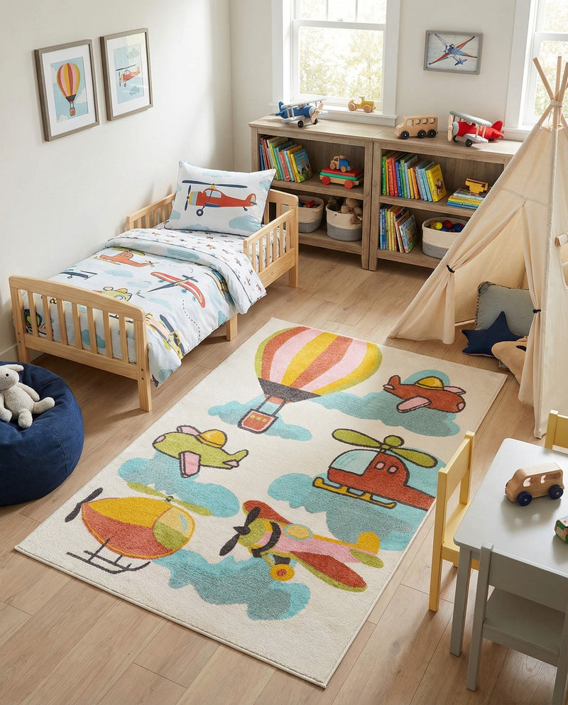 Wonder Tykes Collection Area Rug -  Splatter Rectangle Multi  lifestyle 11