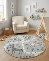 Wonder Tykes Collection Area Rug -  Enigma Round Gray  lifestyle 52