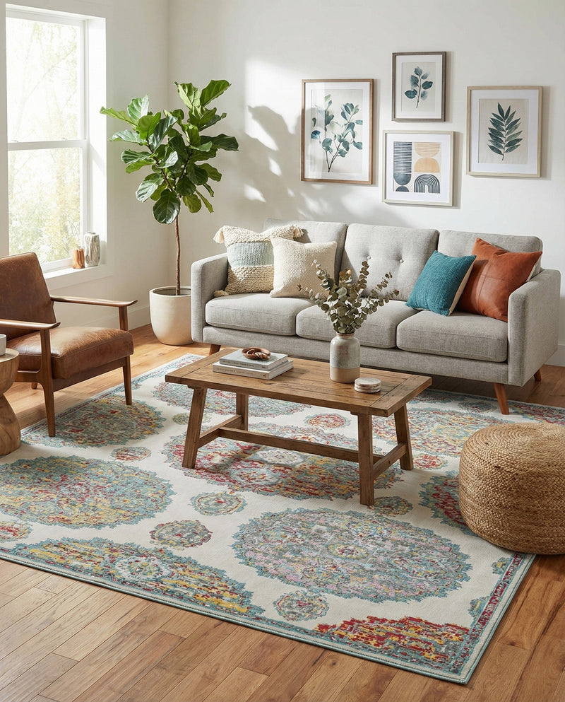 Arcadia Rugs Collection Area Rug -  Atlantis (Cream) Square Cream  lifestyle 67