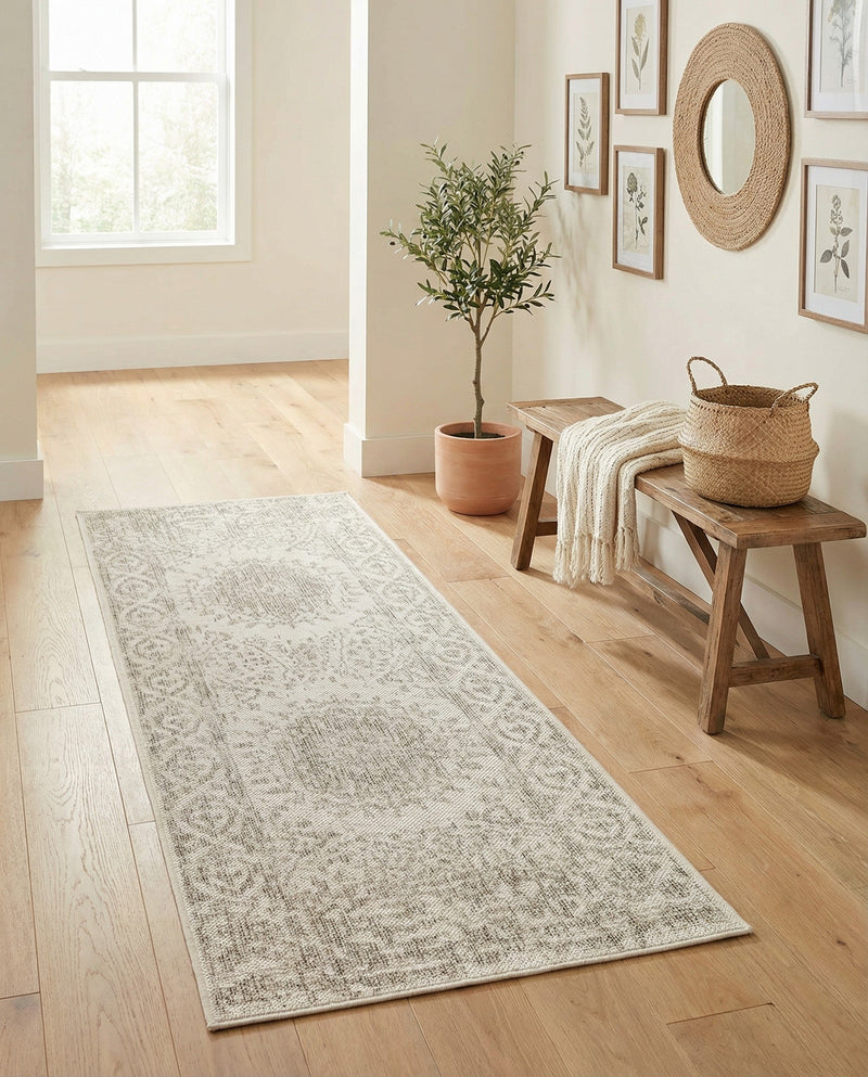 Patio Heritage Collection Area Rug -  Lafayette (Gray) Runner Gray  lifestyle 67