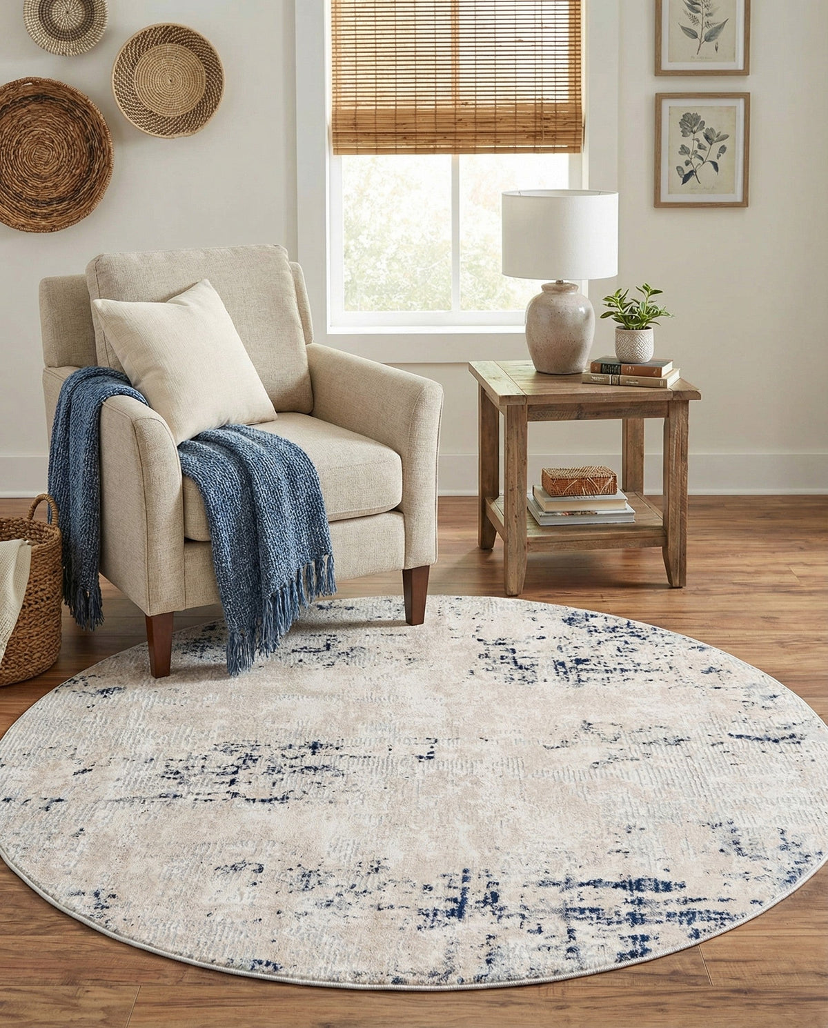 Aegean Elegance Collection Area Rug -  Ithaca Round Bone  lifestyle 81