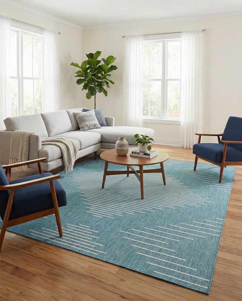 Urban Terrace Collection Area Rug -  Chelsea (Light Aqua) Rectangle Light Aqua  lifestyle 14