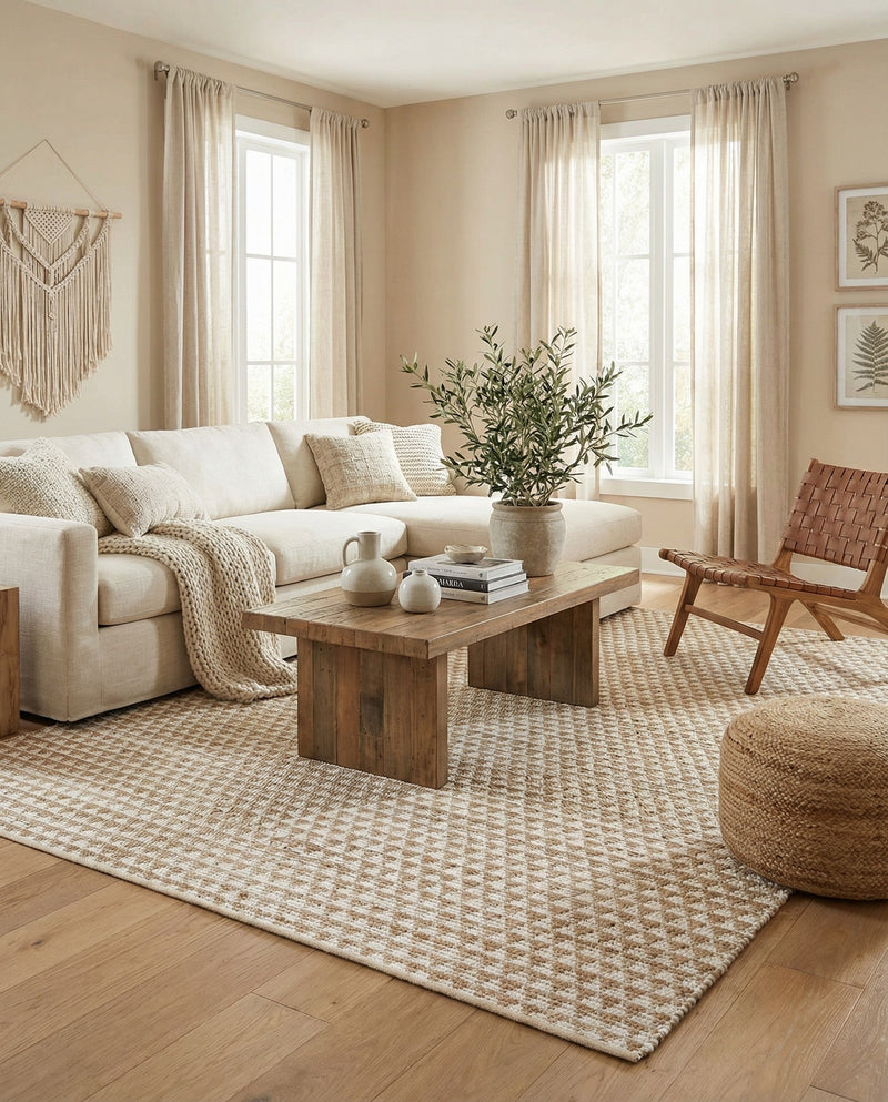 Osian Looms Collection Area Rug - Mumbai Rectangle White  lifestyle 21