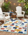 Caribbean Terrace Collection Area Rug -  StLucia Rectangle White  lifestyle 7