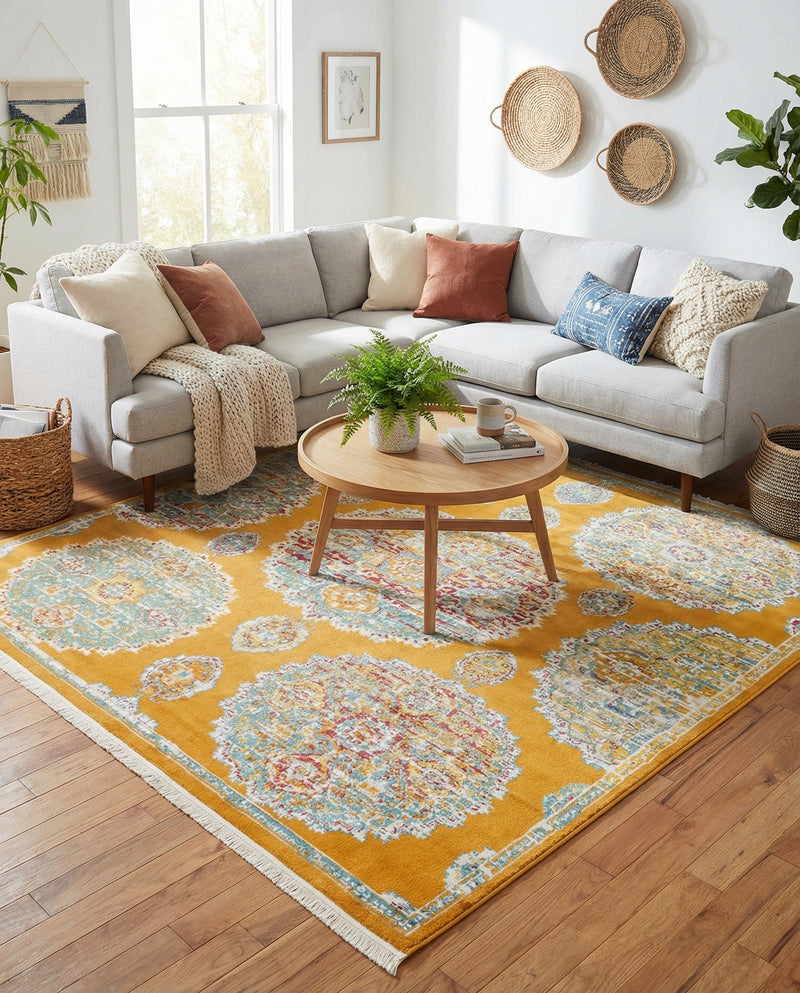 Arcadia Rugs Collection Area Rug -  Atlantis (Orange) Square Orange  lifestyle 62