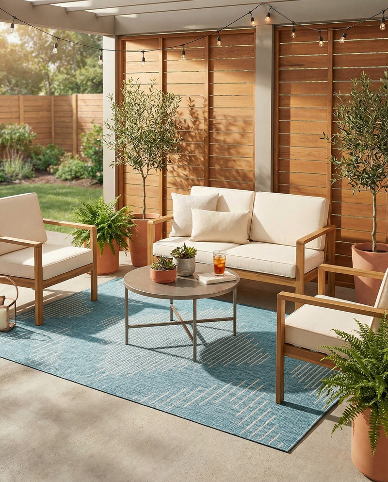 Urban Terrace Collection Area Rug -  Chelsea (Light Aqua) Rectangle Light Aqua  lifestyle 27