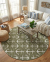 Seaside Haven Rugs Collection Area Rug - Sapphire (Green) Round Green  lifestyle 46