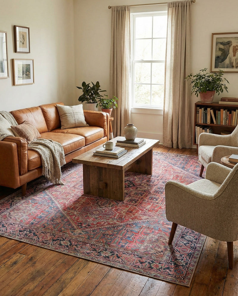 Heritage Elegance Collection Area Rug -  Alhambra Rectangle Red  lifestyle 17