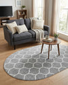 Trellis Mosaic Collection Area Rug -  Pergolatown (Light Gray) Oval Light Gray  lifestyle 43