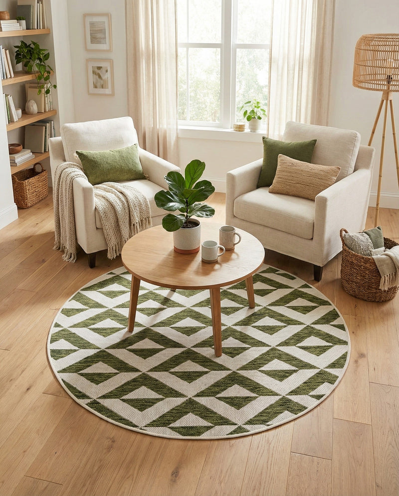 Urban Oasis Rugs Collection Area Rug -  Highrise (Green) Round Green  lifestyle 53