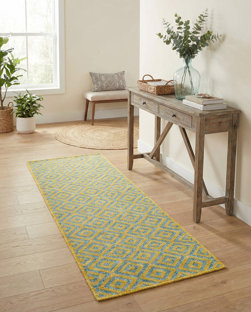 Urban Oasis Rugs Collection Area Rug -  Rooftop (Yellow and Aqua) Runner Yellow and Aqua  lifestyle 66