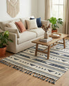 Sonoran Collection Area Rug - Montezuma Rectangle Navy Blue  lifestyle 10