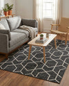 Geo Garden Lattice Collection Area Rug - Savannah Rectangle Charcoal Gray  lifestyle 12