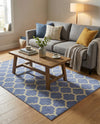 Lattice Gardens Collection Area Rug -  Bloomfield (Light Blue) Rectangle Light Blue  lifestyle 10