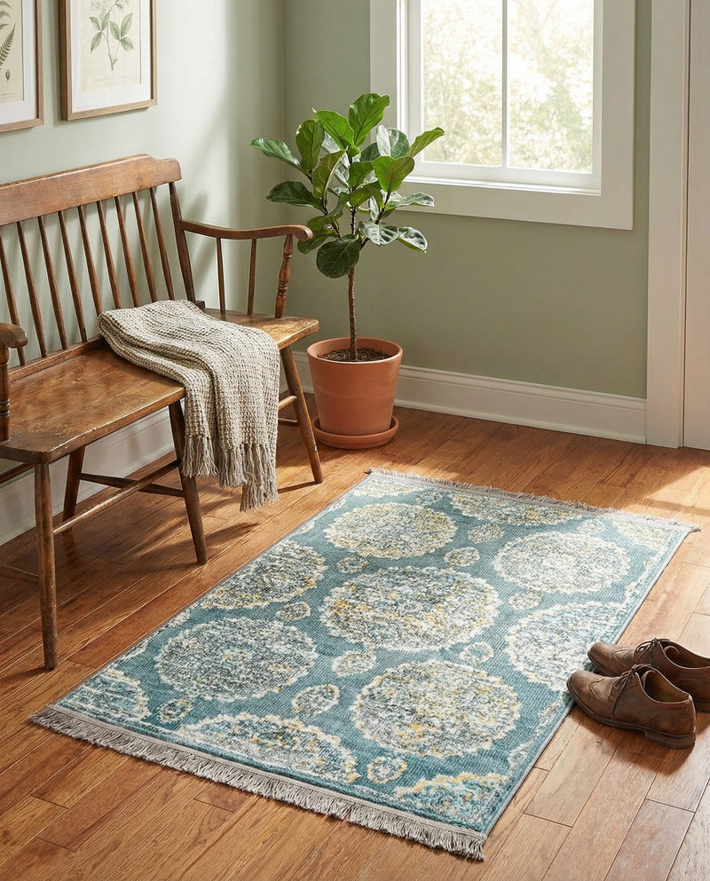 Arcadia Rugs Collection Area Rug -  Atlantis (Gray and Blue) Rectangle Gray and Blue  lifestyle 6