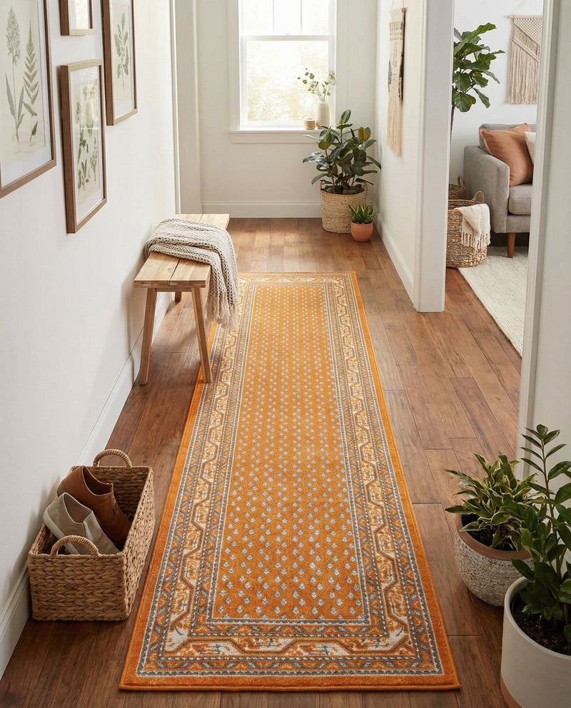 Soho Elegance Collection Area Rug -  Mercer (Orange) Runner Orange  lifestyle 44