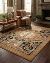 Patio Heritage Collection Area Rug - Veranda Rectangle Black Gold Brown  lifestyle 15