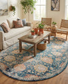 Seville Stripes Collection Area Rug -  Cordoba (Blue) Oval Blue  lifestyle 67