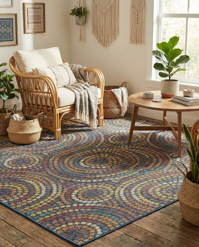 Coastal Terrace Collection Area Rug -  Lagoon Rectangle Multi  lifestyle 10