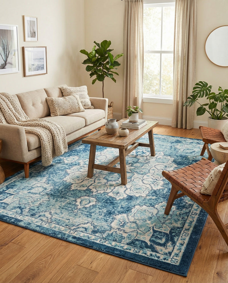 Beverly Grove Collection Area Rug - Melrose (Navy Blue) Rectangle Navy Blue  lifestyle 16
