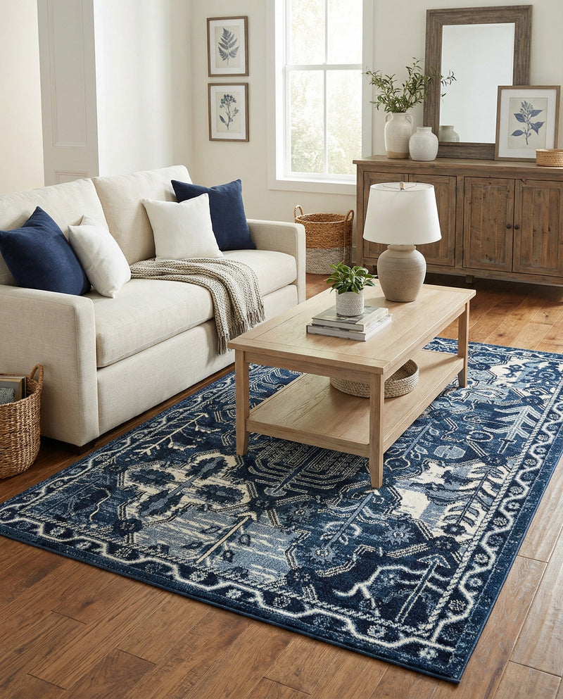 Horizon Collection Area Rug - Dawn Rectangle Blue  lifestyle 54