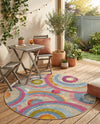 Urban Terrace Collection Area Rug -  Plaza Round Multi  lifestyle 62