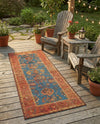 Patio Heritage Collection Area Rug -  Pavilion Runner Navy Blue  lifestyle 65
