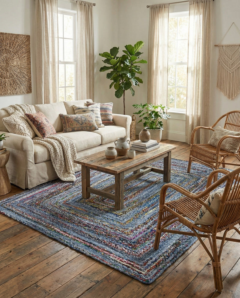 Woven Udaipur Collection Area Rug - Sahara Rectangle Blue and Multi  lifestyle 3