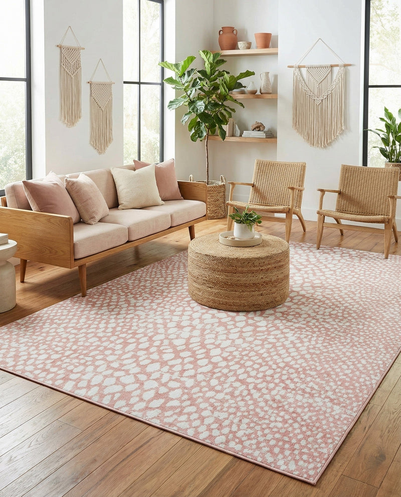 Aegean Elegance Washables Collection Area Rug -  Mykonos Rectangle Rose Pink  lifestyle 77