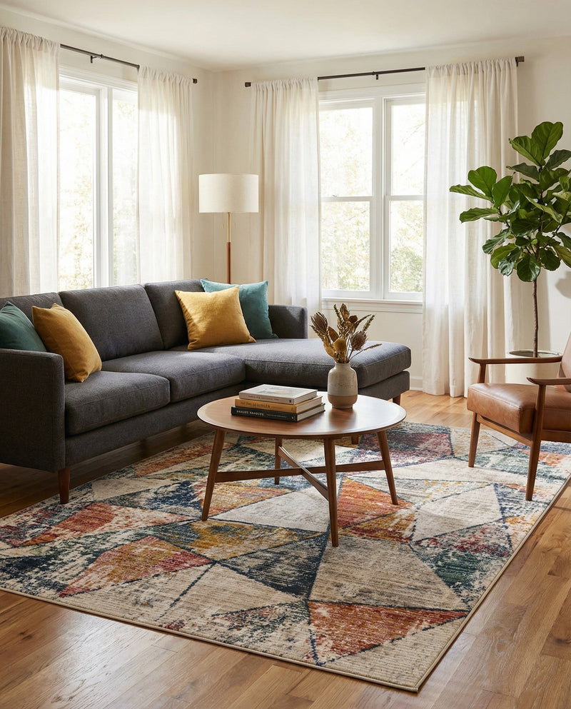 Jewel Oasis Collection Area Rug -  Topaz Rectangle Multi  lifestyle 7