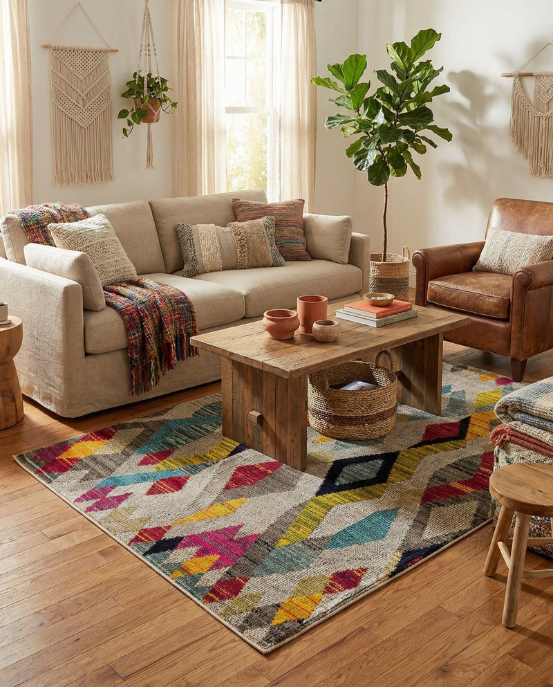 Sedona Vista Collection Area Rug -  Pricklypear Rectangle Multi  lifestyle 25