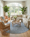 Urban Oasis Rugs Collection Area Rug -  Terrace (Blue) Round Blue  lifestyle 84