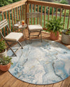 Urban Terrace Collection Area Rug -  Vertex Round Blue and Ivory  lifestyle 75