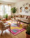 Heritage Elegance Collection Area Rug -  Winterthur (Yellow) Square Yellow  lifestyle 62