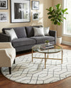 Hollywood Luxe Collection Area Rug - Sunset (White Silver) Oval White Silver  lifestyle 70