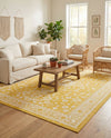 Tribal Terrace Treasures Collection Area Rug -  Incan Isle (Yellow) Rectangle Yellow  lifestyle 6