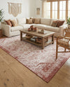 Tribal Terrace Treasures Collection Area Rug - Mayan Marina (Rust Red) Rectangle Rust Red  lifestyle 34