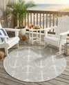 Seaside Haven Rugs Collection Area Rug - Sapphire (Gray) Round Gray  lifestyle 71