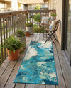 Urban Terrace Collection Area Rug -  Gazebo Runner Blue and Ivory  lifestyle 54