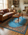Tabriz Tapestry Collection Area Rug - Azerbaijan (Light Blue) Rectangle Light Blue  lifestyle 14