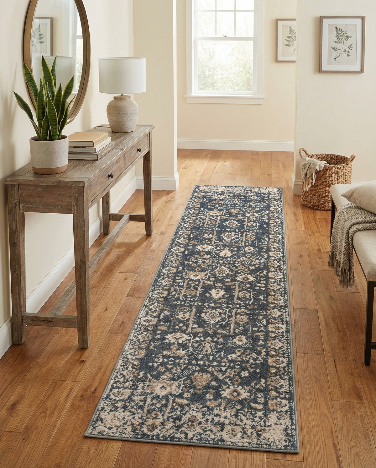 Cascade Range Collection Area Rug -  Shasta (Blue) Runner Blue  lifestyle 63