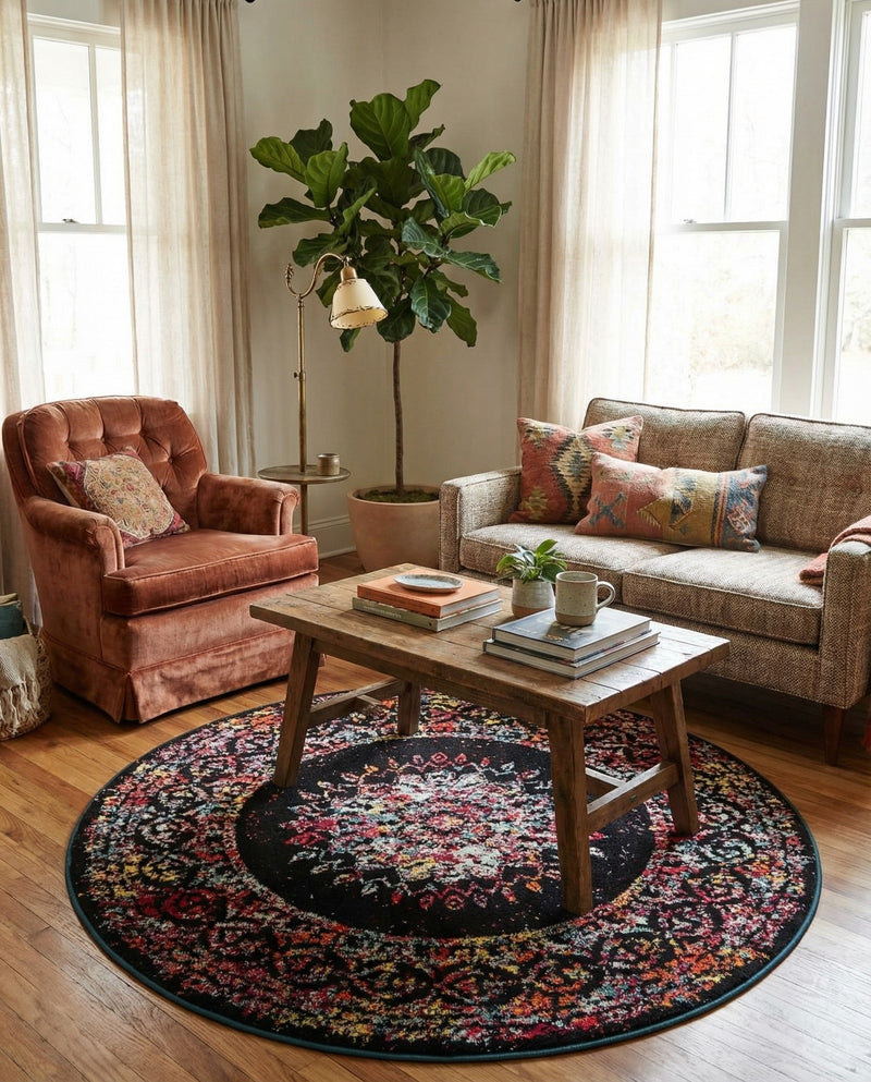 Brighton Terrace Collection Area Rug -  Withdean Round Multi  lifestyle 56